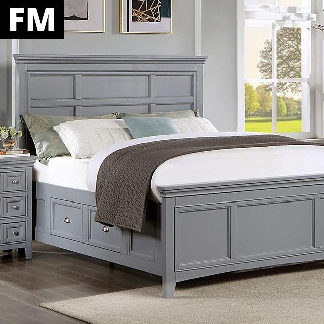 Castlile Bed Grey - Dimensional Outlet Furniture (Oakland, CA)