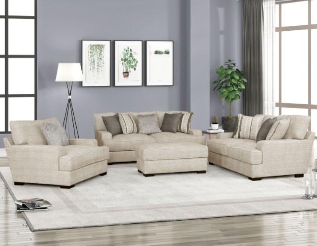ARDENFOLD Ottoman, Beige & Gray - Dimensional Outlet Furniture (Oakland, CA)