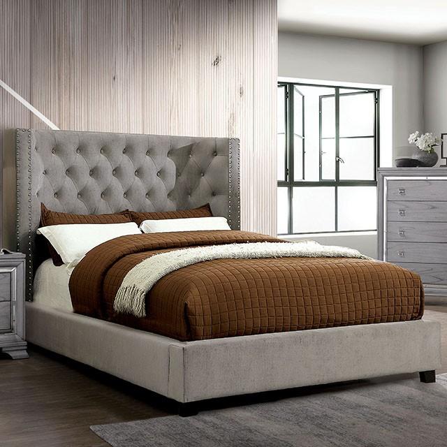 Cayla Bed Silver & Grey - Dimensional Outlet Furniture (Oakland, CA)