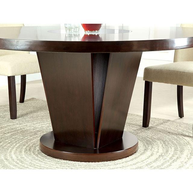 Cimma Espresso Round Dining Table - Dimensional Outlet Furniture (Oakland, CA)