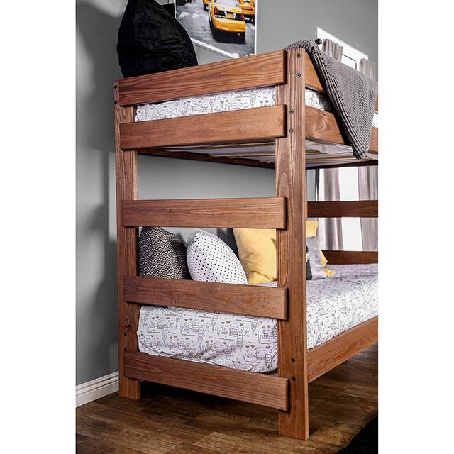 Arlette Twin/Twin Bunk Bed Brown, Black, Gray, & White - Dimensional Outlet Furniture (Oakland, CA)