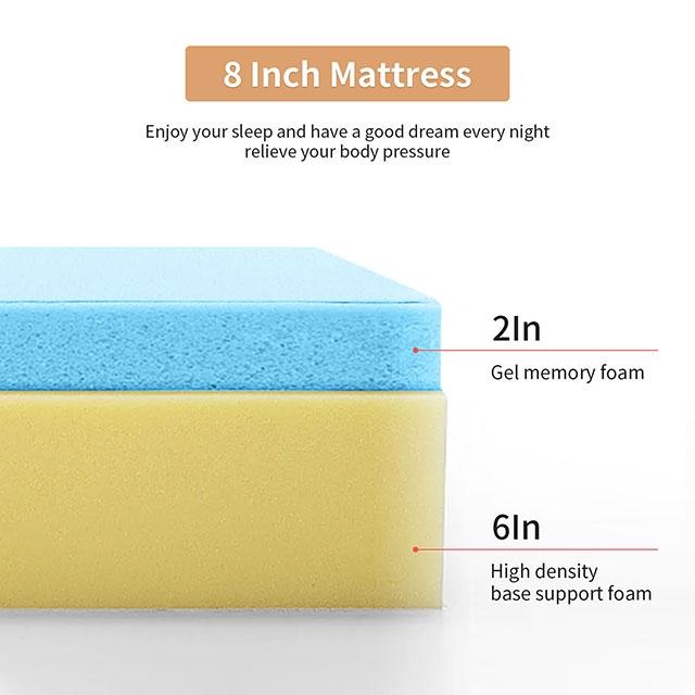 Artemisia 8" Cal. King, E.King, Full, & Queen Memory Foam Mattress - Dimensional Outlet Furniture (Oakland, CA)