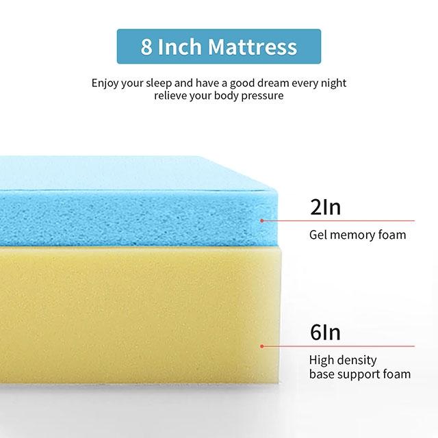 Artemisia 8" Cal. King, E.King, Full, & Queen Memory Foam Mattress - Dimensional Outlet Furniture (Oakland, CA)