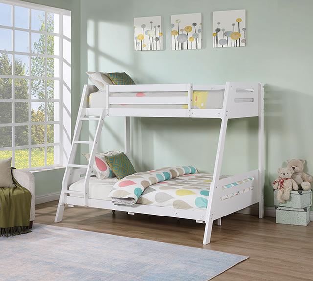 Emilee Twin/Full Bunk Bed White, Grey, Espresso, & Black