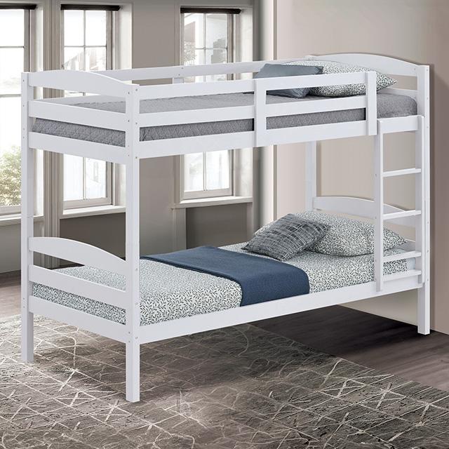 Finsbury Twin Twin Bunk Bed Espresso, Grey & White