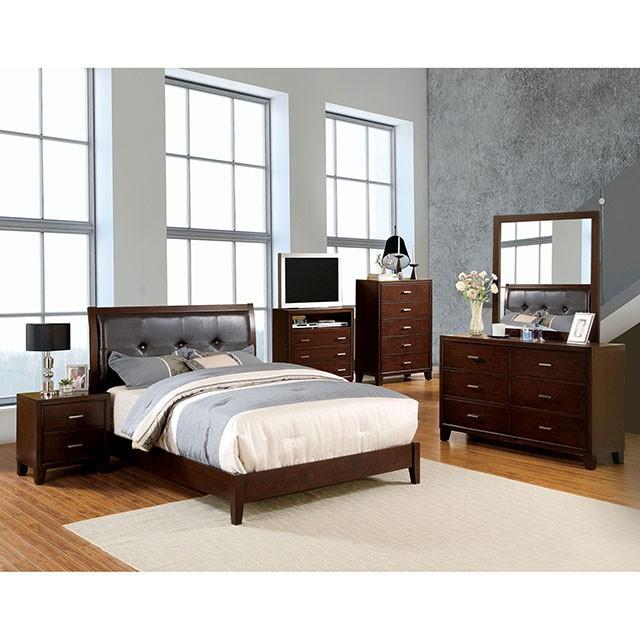 Enrico Bed Brown, Grey, & Black - Dimensional Outlet Furniture (Oakland, CA)