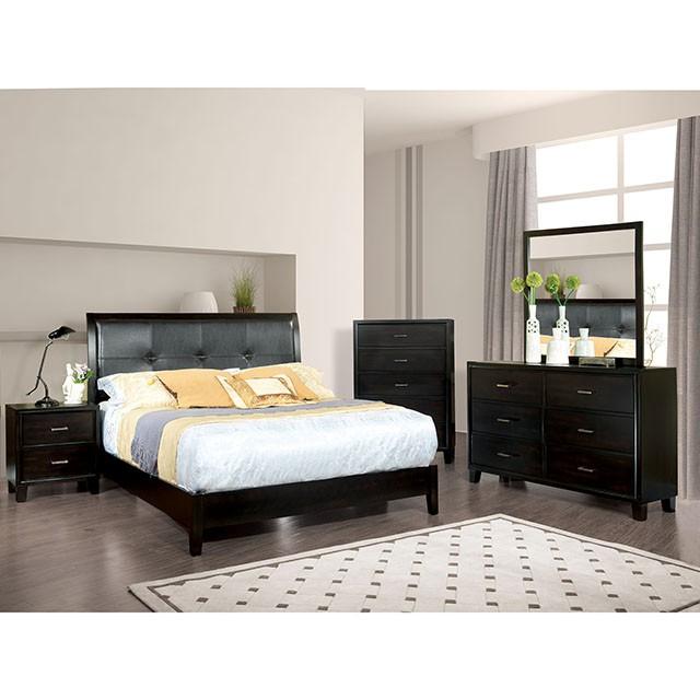 Enrico Full Queen Bed Brown, Black, & Cherry - Dimensional Outlet Furniture (Oakland, CA)