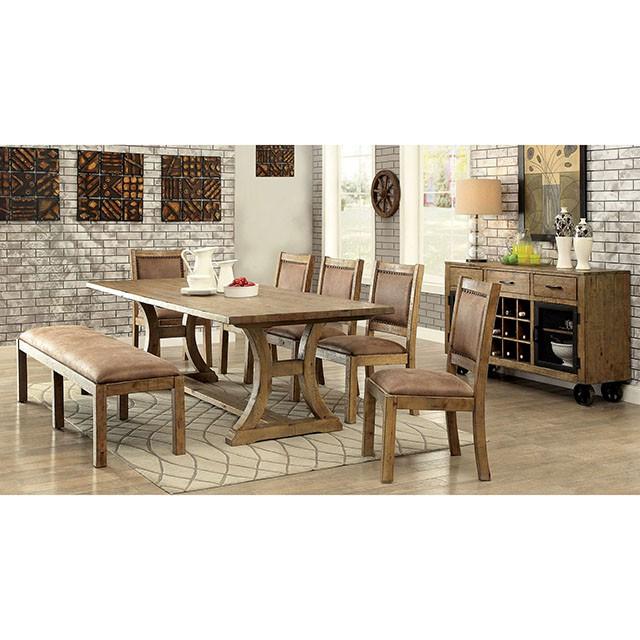 GIANNA Rustic Pine/Brown Side Chair (2/CTN) - Dimensional Outlet Furniture (Oakland, CA)