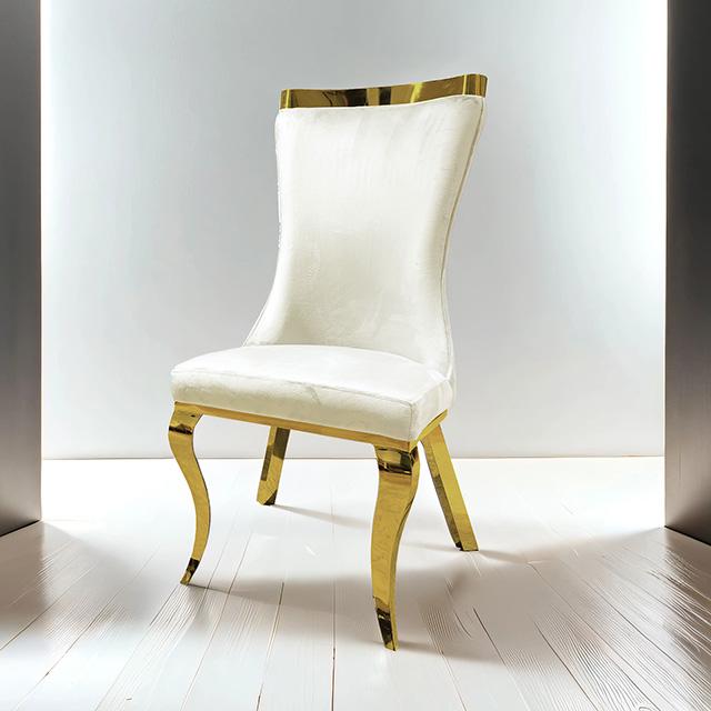 Basilicata Gold Chair (2/CTN) White, Gray, & Black - Dimensional Outlet Furniture (Oakland, CA)