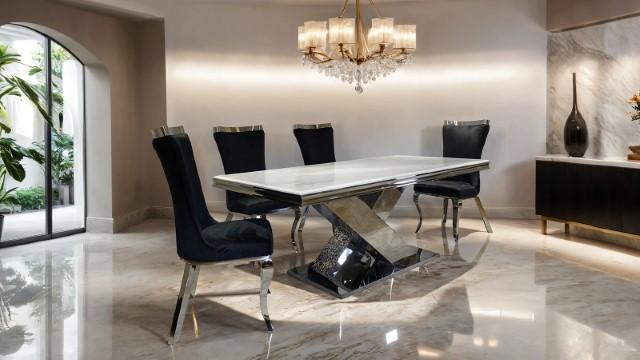Basilicata Gold Chair (2/CTN) White, Gray, & Black - Dimensional Outlet Furniture (Oakland, CA)