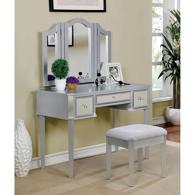 CLARISSE Silver Vanity w/ Stool