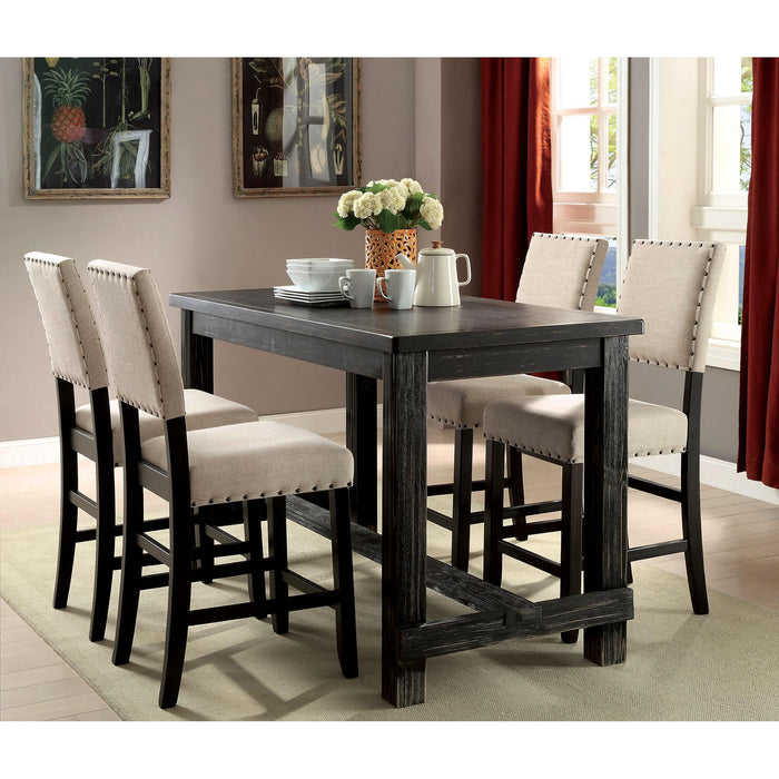 Sania III Antique Black 60" Counter Ht. Table - Dimensional Outlet Furniture (Oakland, CA)