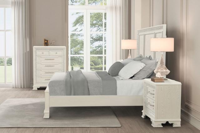 Stella Mia 4 Pc 5 Pc Queen Bedroom Set White - Dimensional Outlet Furniture (Oakland, CA)