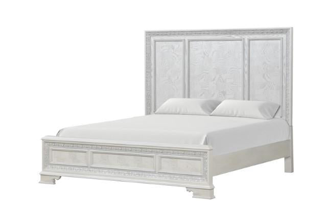 Stella Mia 4 Pc 5 Pc Queen Bedroom Set White - Dimensional Outlet Furniture (Oakland, CA)