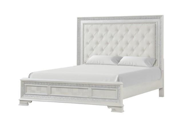 Stella Mia 4 Pc 5 Pc Queen Bedroom Set White - Dimensional Outlet Furniture (Oakland, CA)