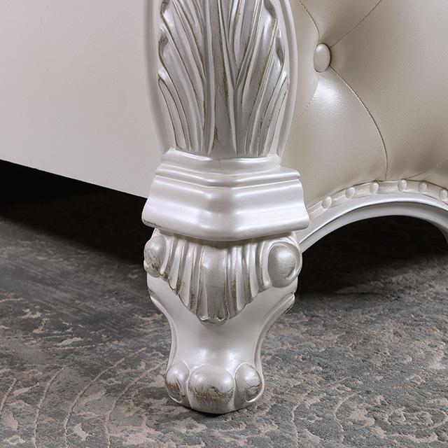 Ventresca E.King & Queen Bed White & Chrome