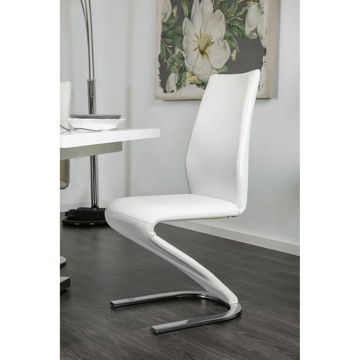 Midvale White/Chrome Side Chair (2/CTN) - Dimensional Outlet Furniture (Oakland, CA)