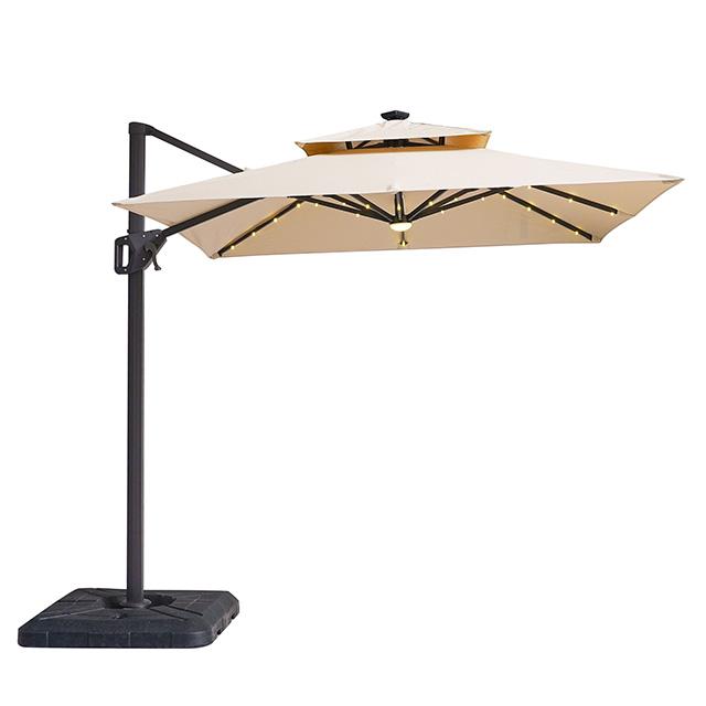 Xico 8 Ft Square Umbrella w/ Double Top w/ LED Light + 37" Large Base image