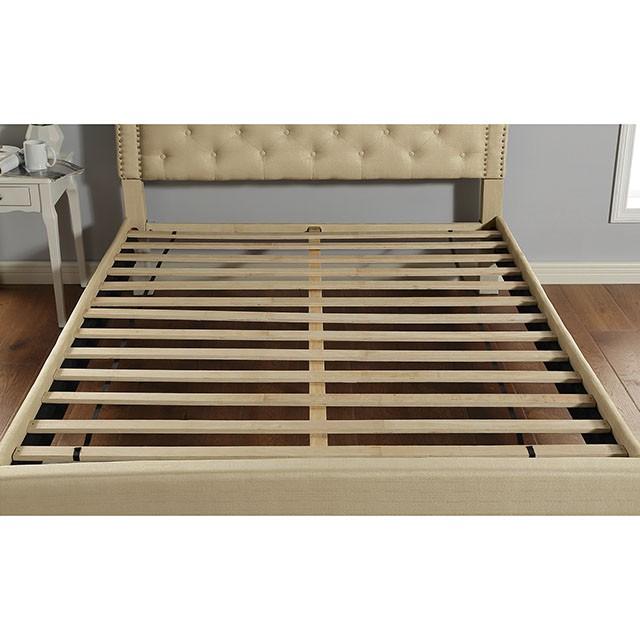 Aubree Bed Beige - Dimensional Outlet Furniture (Oakland, CA)