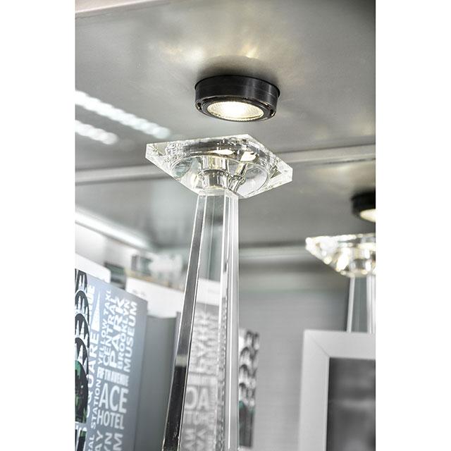 Carrollton Chrome Curio Cabinet - Dimensional Outlet Furniture (Oakland, CA)