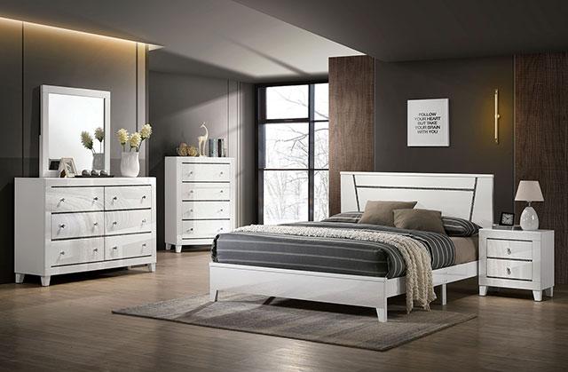 MAGDEBURG Cal.King Bed, Black & White - Dimensional Outlet Furniture (Oakland, CA)