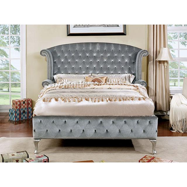 Alzir Gray & Black Queen & E.King Bed - Dimensional Outlet Furniture (Oakland, CA)