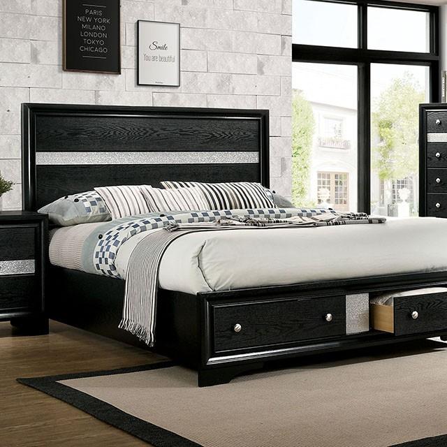 CHRISSY E.King, Full, & Queen Bed White, Grey, & Black