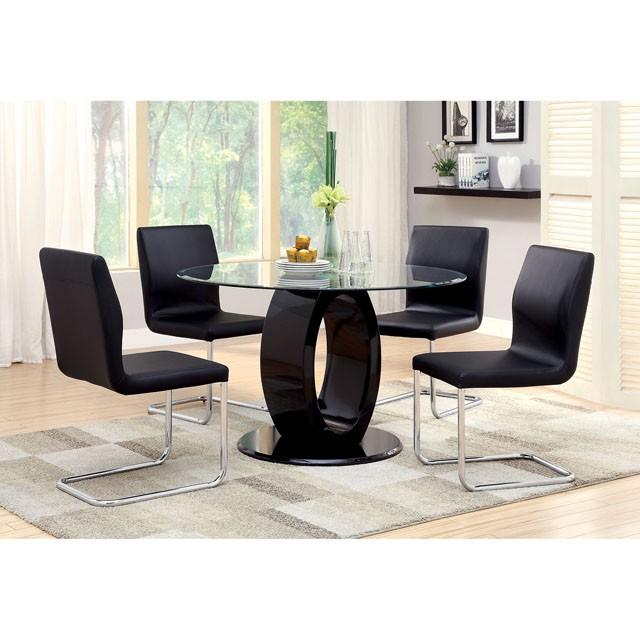 LODIA I Black/Silver Side Chair - Dimensional Outlet Furniture (Oakland, CA)