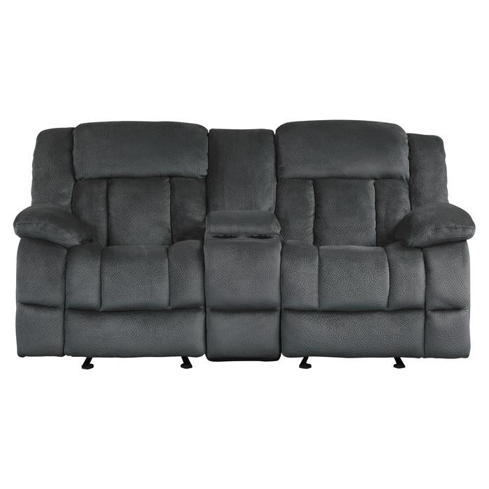 Laurelton Double Glider Reclining Loveseat w/ Center Console in Charcoal 9636CC-2 image