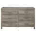 Mandan 6 Drawer Dresser in Weathered Gray 1910GY-5 - Dimensional Outlet Furniture (Oakland, CA)
