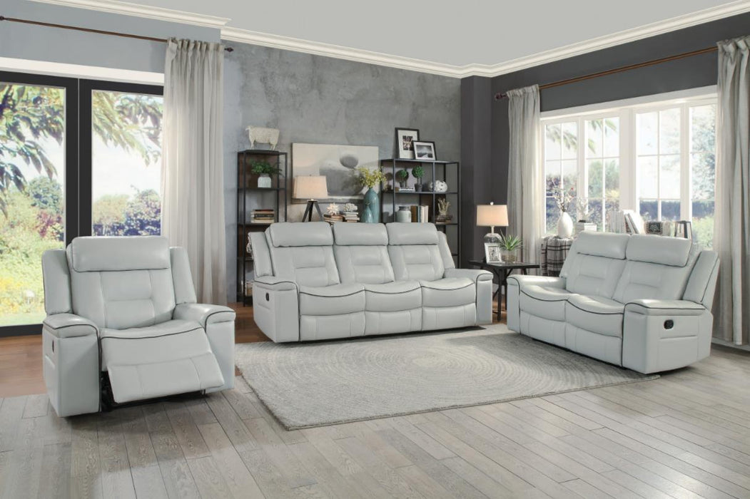 Darwan Double Lay Flat Reclining Loveseat in Light Gray