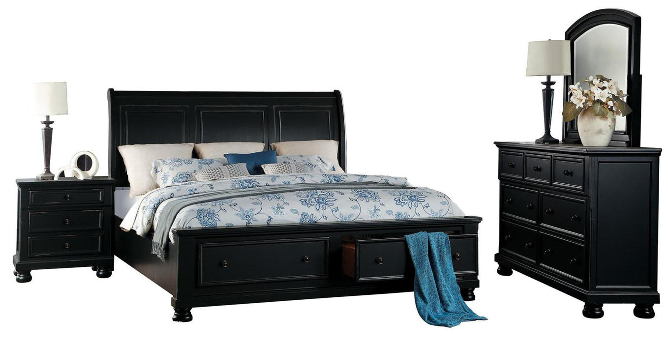 Laurelin Queen Sleigh Platform Storage Bed in Black 1714BK-1 - Dimensional Outlet Furniture (Oakland, CA)