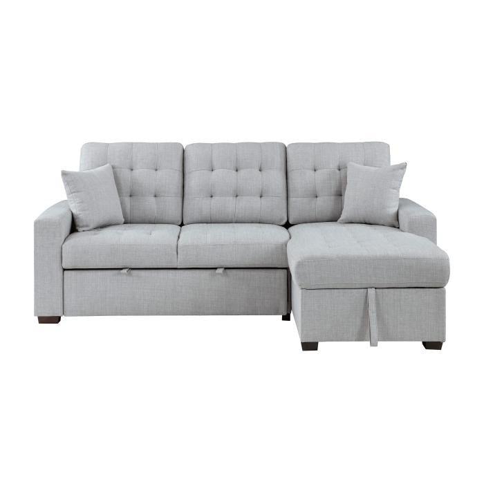 9916GY2LLRC - (2)2-Piece Sectional with Pull-out Bed and Right Chaise with Hidden Storage image