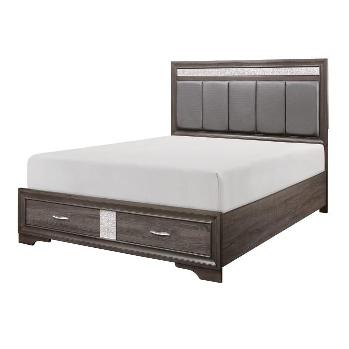 Luster (3) California King Platform Bed with Footboard Storage - Dimensional Outlet Furniture (Oakland, CA)