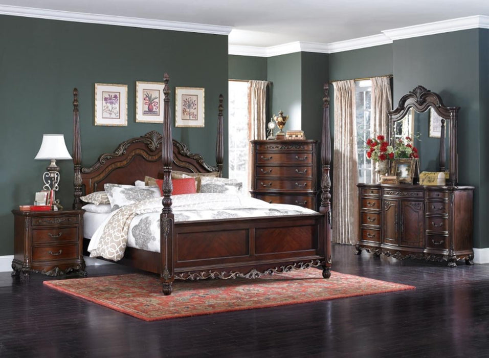 Deryn Park Queen Poster Bed in Cherry 2243-1