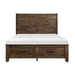 Jerrick Queen Sleigh Platform Bed with Footboard Storage in Burnished Brown 1957-1 - Dimensional Outlet Furniture (Oakland, CA)