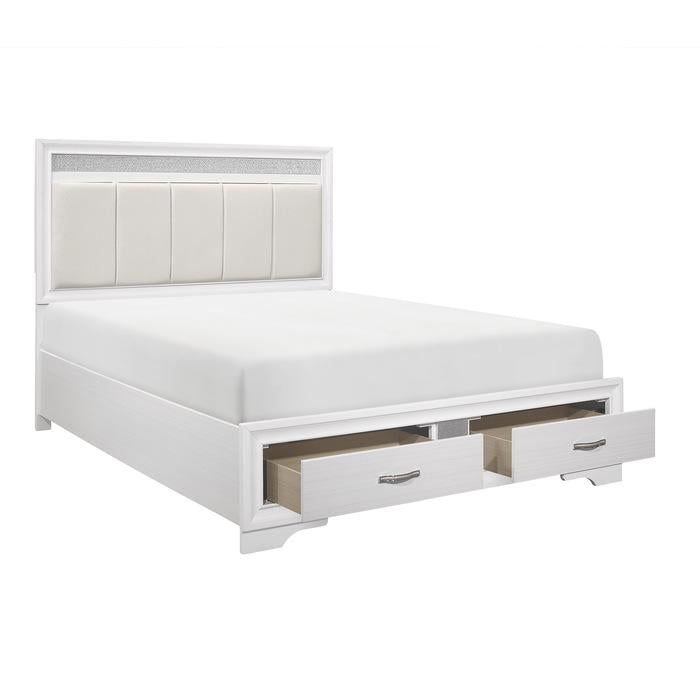 Luster (3) California King Platform Bed with Footboard Storage - Dimensional Outlet Furniture (Oakland, CA)