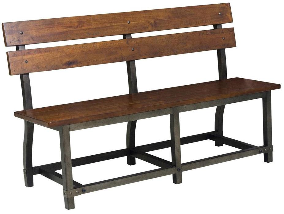 Holverson Bench w/ Back in Rustic Brown 1715-BH