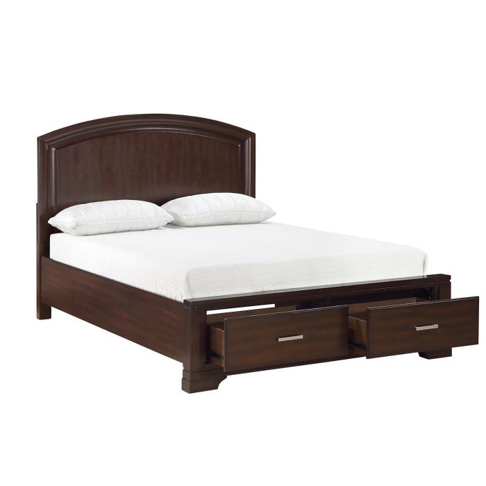 1520CH-1-Bedroom (3) Queen Platform Bed with Footboard Storage