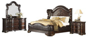 Royal Highlands Queen Upholstered Panel Bed in Rich Cherry 1603-1 - Dimensional Outlet Furniture (Oakland, CA)