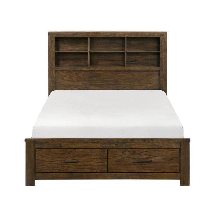 1592F-1-Bedroom (3) Full Platform Bed with Footboard Storage image