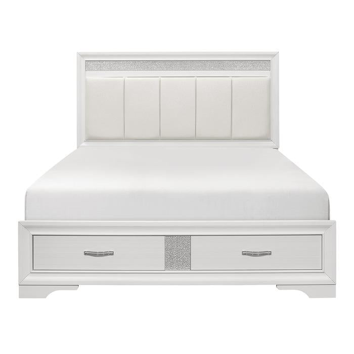 Luster (3) California King Platform Bed with Footboard Storage - Dimensional Outlet Furniture (Oakland, CA)