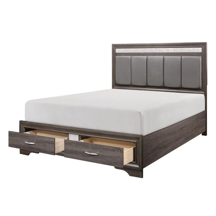 Luster (3) California King Platform Bed with Footboard Storage - Dimensional Outlet Furniture (Oakland, CA)