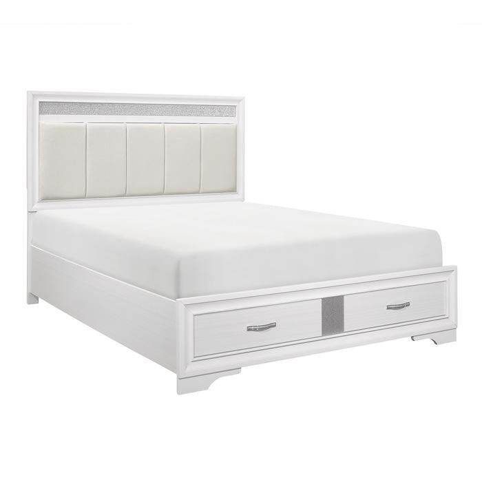 Luster (3) California King Platform Bed with Footboard Storage - Dimensional Outlet Furniture (Oakland, CA)