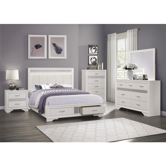 Luster (3) California King Platform Bed with Footboard Storage - Dimensional Outlet Furniture (Oakland, CA)