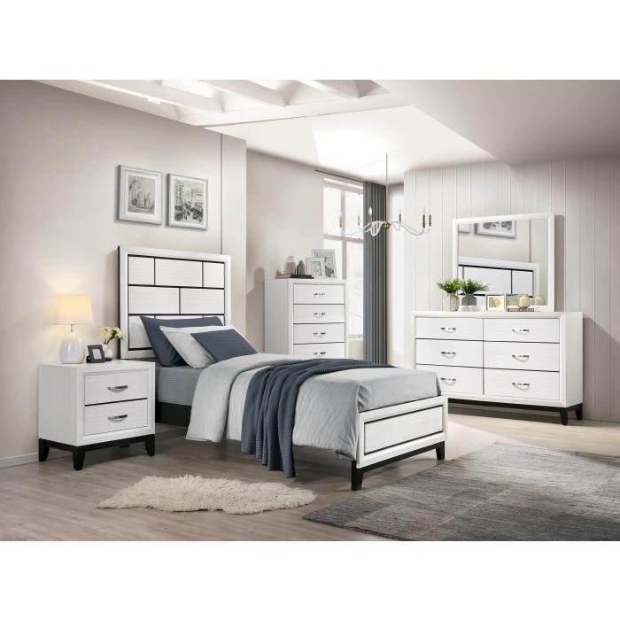 1645WHT-1-Youth (2) Twin Bed - Dimensional Outlet Furniture (Oakland, CA)