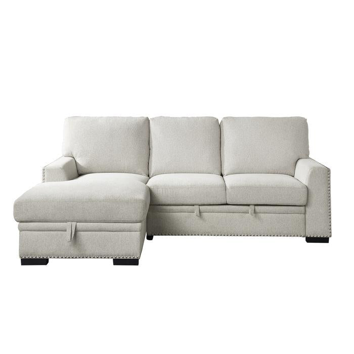 9468BE2LC2R - (2)2-Piece Sectional with Pull-out Bed and Left Chaise with Hidden Storage image