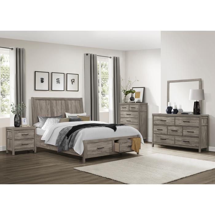 Bainbridge (3) California King Platform Bed with Footboard Storage