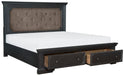 Bolingbrook Queen Upholstered Storage Platform Bed in Coffee 1647-1 - Dimensional Outlet Furniture (Oakland, CA)