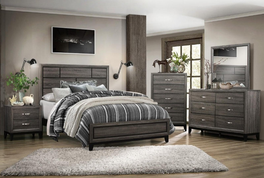 Davi Queen Panel Bed in Gray 1645-1 - Dimensional Outlet Furniture (Oakland, CA)